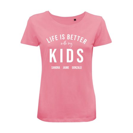 Camiseta-personalizada-mujer-rosa-life-is-better-nombres