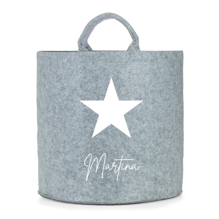 Cesto-fieltro-personalizado-gris-estrella