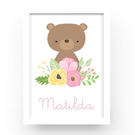 Cuadro-personalizado-Oso-flores