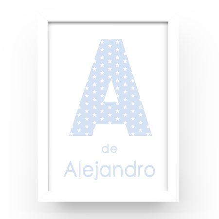 Cuadro-personalizado-inicial-estrellas-azul