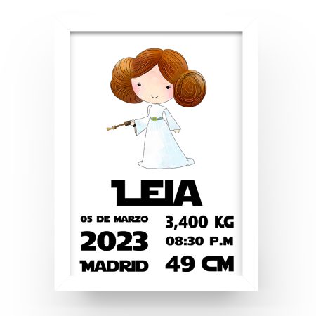 Cuadro-personalizado-natalicio-Leia