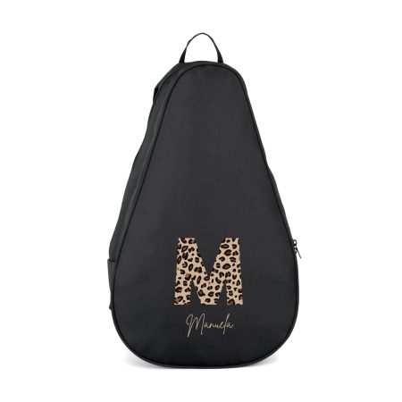 Funda-mochila-personalizada-pala-padel-negro-inicial-leopardo