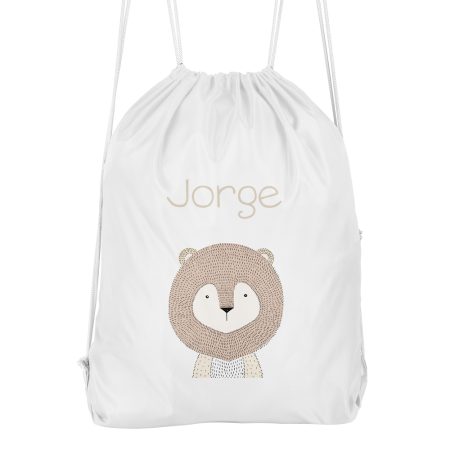 Mochila-cuerdas-personalizada-leon-rayitas-beige