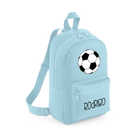 Mochila-mini-personalizada-azul-claro-pelota-futbol