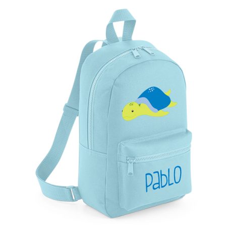 Mochila-mini-personalizada-azul-claro-tortuga