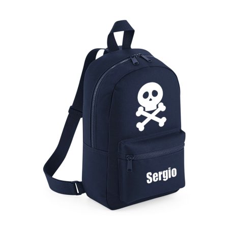 Mochila-mini-personalizada-azul-marino-calavera