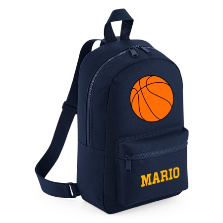 Mochila-mini-personalizada-azul-marino-pelota-baloncesto