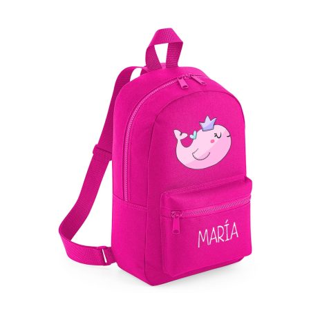 Mochila-mini-personalizada-fucsia-ballena-corona