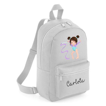 Mochila-mini-personalizada-gris-gimnasia-cinta-castana