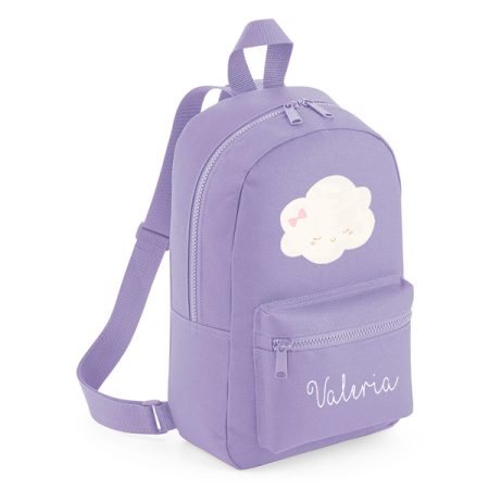 Mochila-mini-personalizada-lila-nube-rosa-palido-lazo