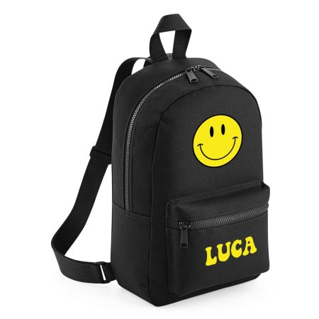 Mochila-mini-personalizada-negro-smiley-clasica-amarillo