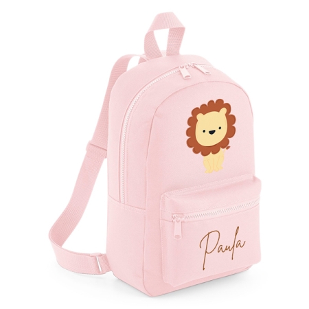 Mochila-mini-personalizada-rosa-claro-leon