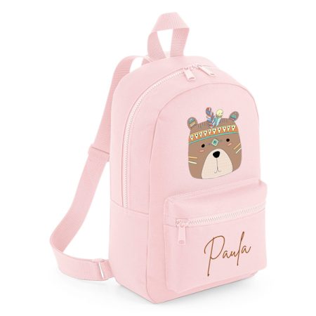 Mochila-mini-personalizada-rosa-claro-oso-tribal