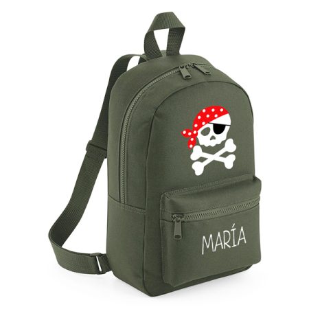 Mochila-mini-personalizada-verde-calavera-panuelo-rojo