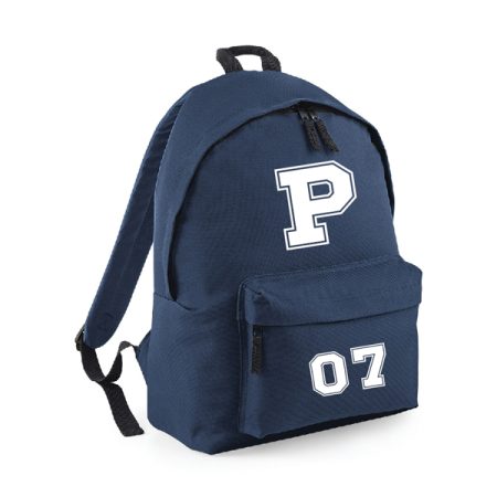 Mochila-personalizada-Inicial-Numero-azul-marino