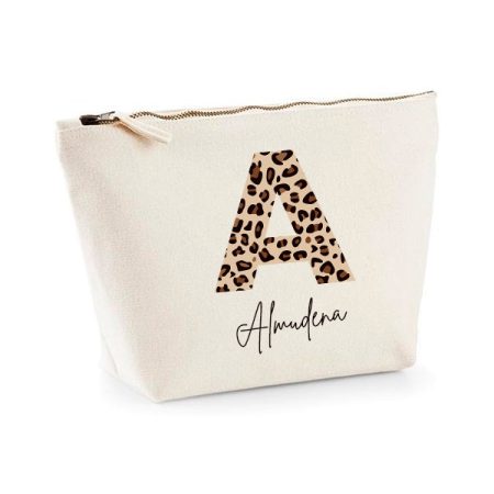 Neceser-algodón-personalizado-inicial-leopardo