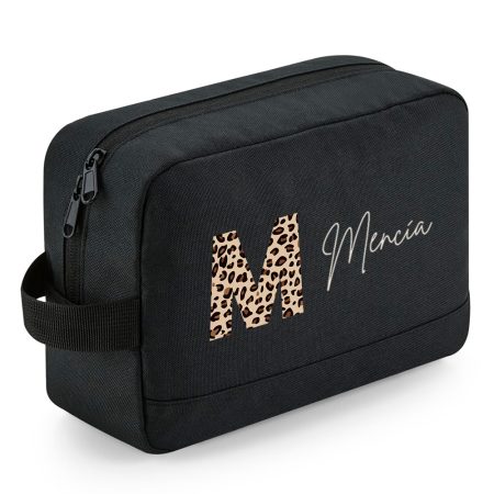 Neceser-personalizado-Vermont-negro-inicial-leopardo