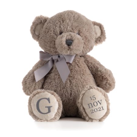 Peluche-oso-patita-personalizada-marron-inicial