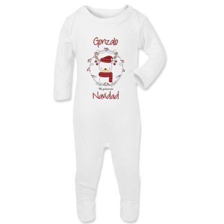 Pijama-bebe-personalizado-mi-primera-navidad-reno-gorro-bufanda-ml